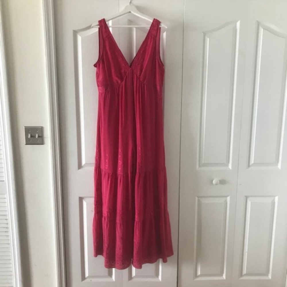 Elevenses Fuchsia dark pink pant dress Silk Size S